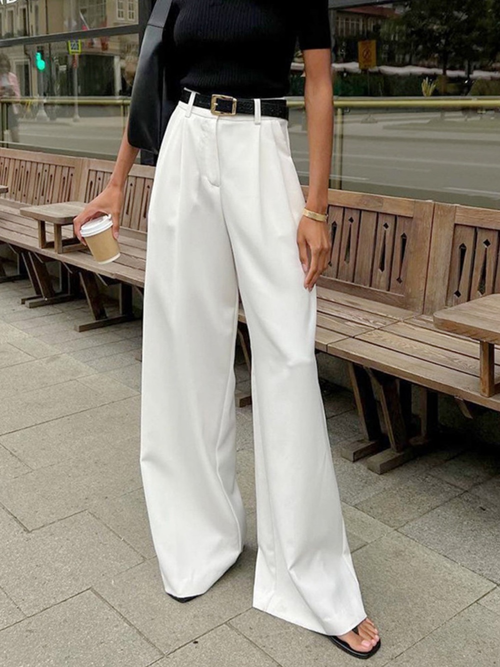 NWT Commense Wide Leg Pants without Belt Size M